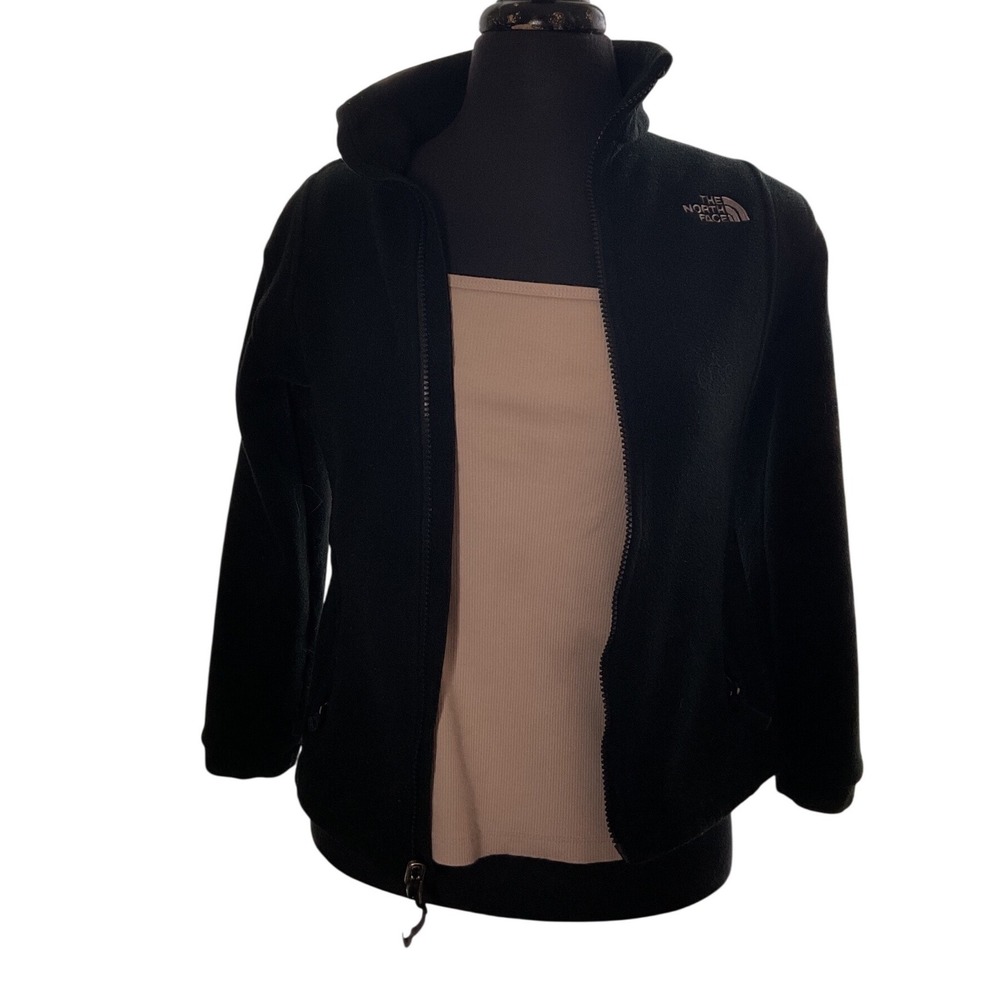 The North Face Girls Fleece Jacket Black Full Zip Size M Medium‎